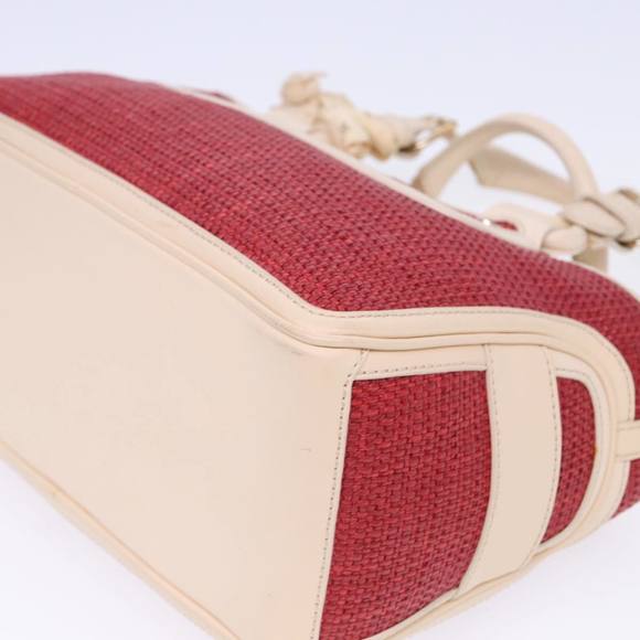 CELINE Boogie bag Hand Bag Straw Red Auth yk13094 - Picture 13 of 16
